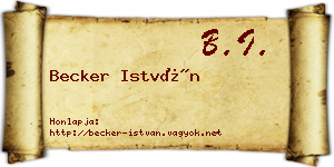 Becker István névjegykártya