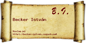 Becker István névjegykártya